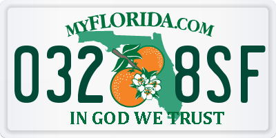 FL license plate 0328SF