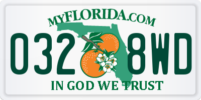 FL license plate 0328WD