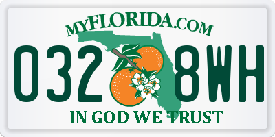 FL license plate 0328WH