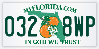 FL license plate 0328WP