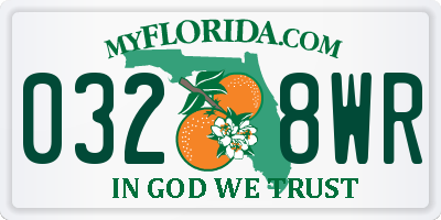 FL license plate 0328WR