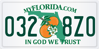 FL license plate 0328ZO