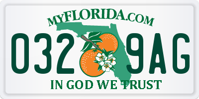 FL license plate 0329AG
