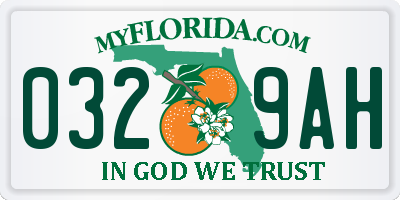 FL license plate 0329AH