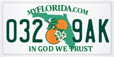 FL license plate 0329AK