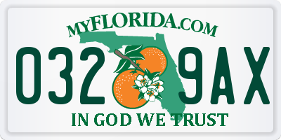 FL license plate 0329AX