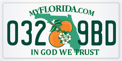 FL license plate 0329BD