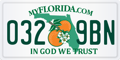 FL license plate 0329BN