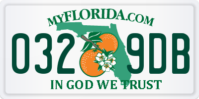 FL license plate 0329DB