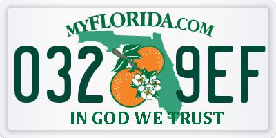 FL license plate 0329EF