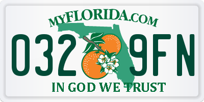 FL license plate 0329FN
