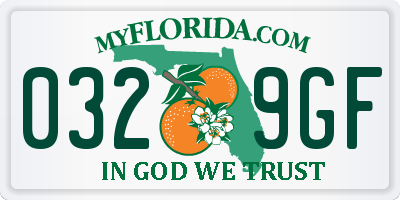 FL license plate 0329GF