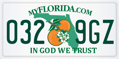 FL license plate 0329GZ