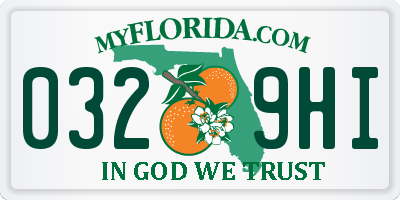 FL license plate 0329HI