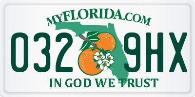 FL license plate 0329HX