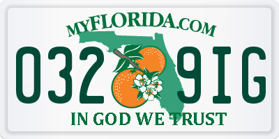 FL license plate 0329IG