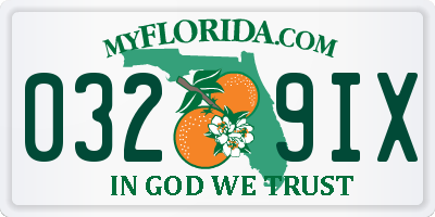 FL license plate 0329IX