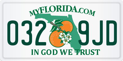 FL license plate 0329JD