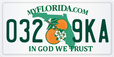 FL license plate 0329KA