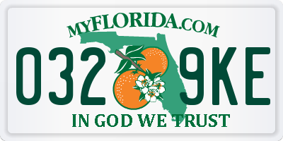 FL license plate 0329KE