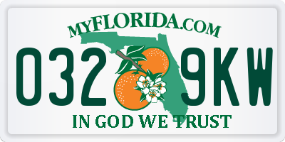 FL license plate 0329KW