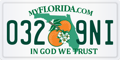 FL license plate 0329NI