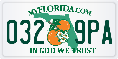 FL license plate 0329PA