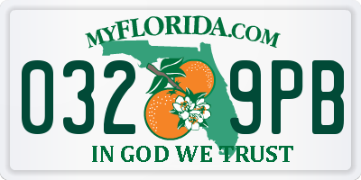 FL license plate 0329PB