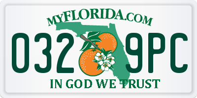 FL license plate 0329PC