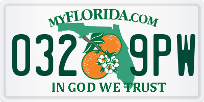 FL license plate 0329PW