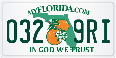 FL license plate 0329RI