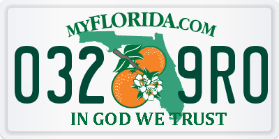 FL license plate 0329RO