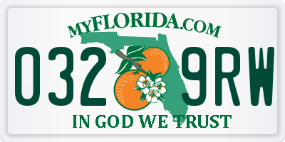 FL license plate 0329RW