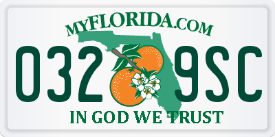 FL license plate 0329SC
