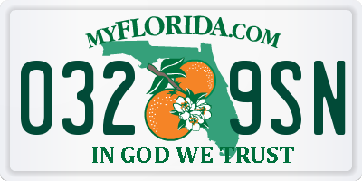 FL license plate 0329SN