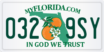FL license plate 0329SY