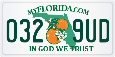 FL license plate 0329UD