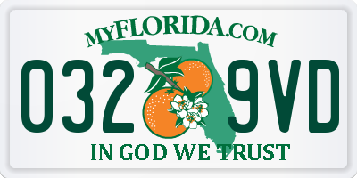 FL license plate 0329VD