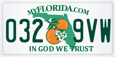 FL license plate 0329VW