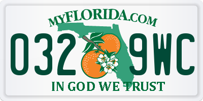 FL license plate 0329WC