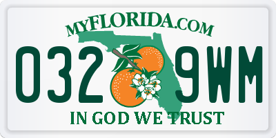 FL license plate 0329WM
