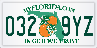 FL license plate 0329YZ