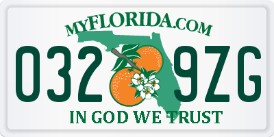 FL license plate 0329ZG