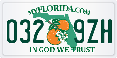 FL license plate 0329ZH
