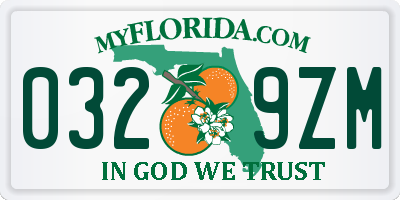 FL license plate 0329ZM