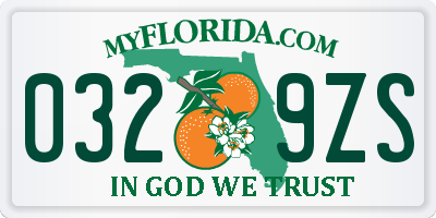 FL license plate 0329ZS