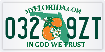 FL license plate 0329ZT