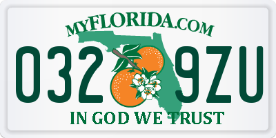 FL license plate 0329ZU