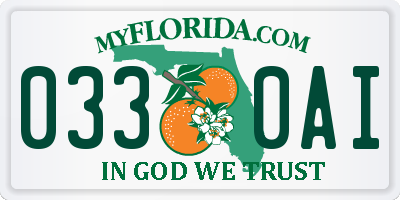 FL license plate 0330AI