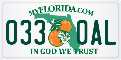 FL license plate 0330AL